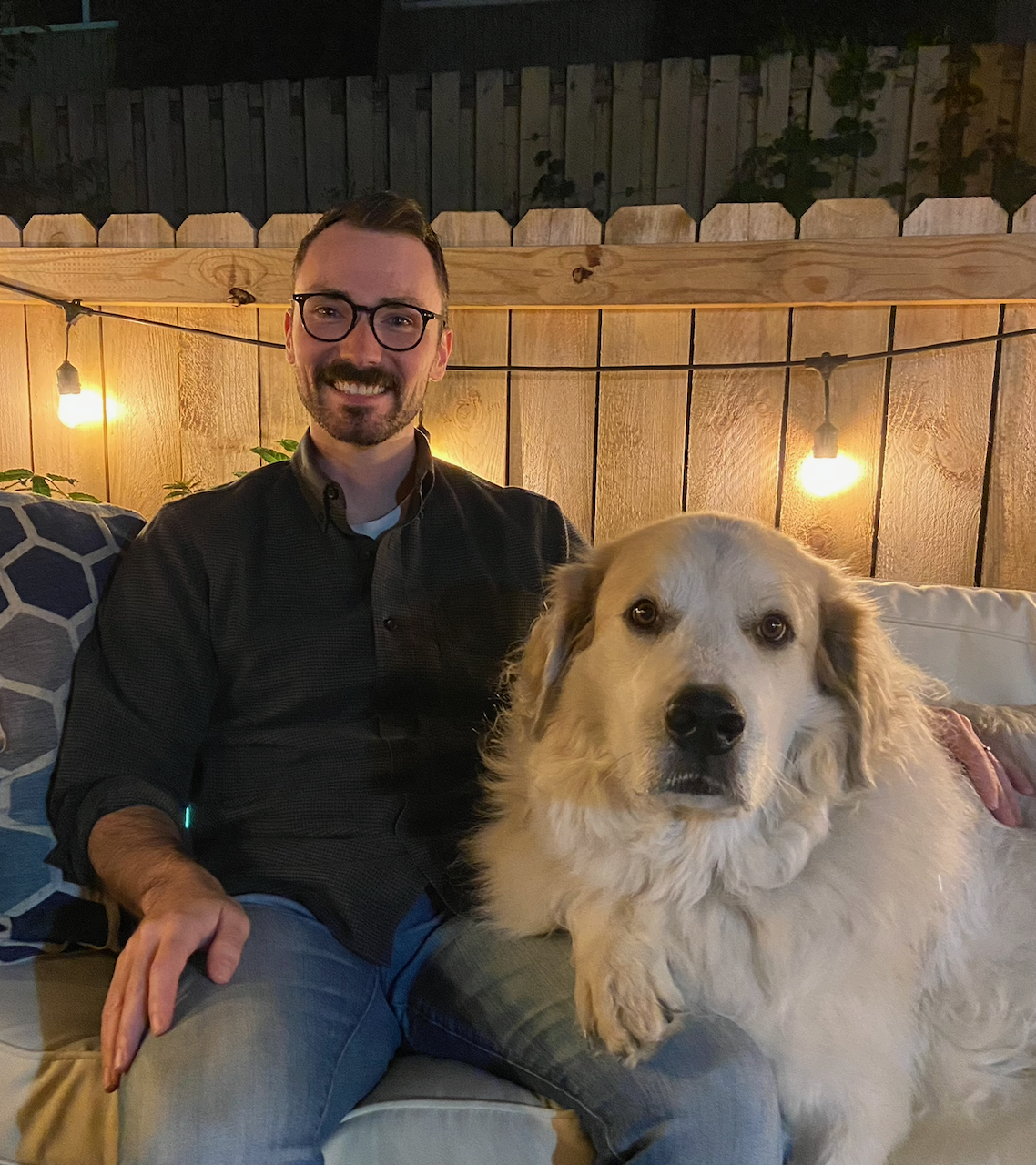 Alex with Dog Mando (Great Pyrenees) Picture of Alex with Dog Mando (Great Pyrenees)
